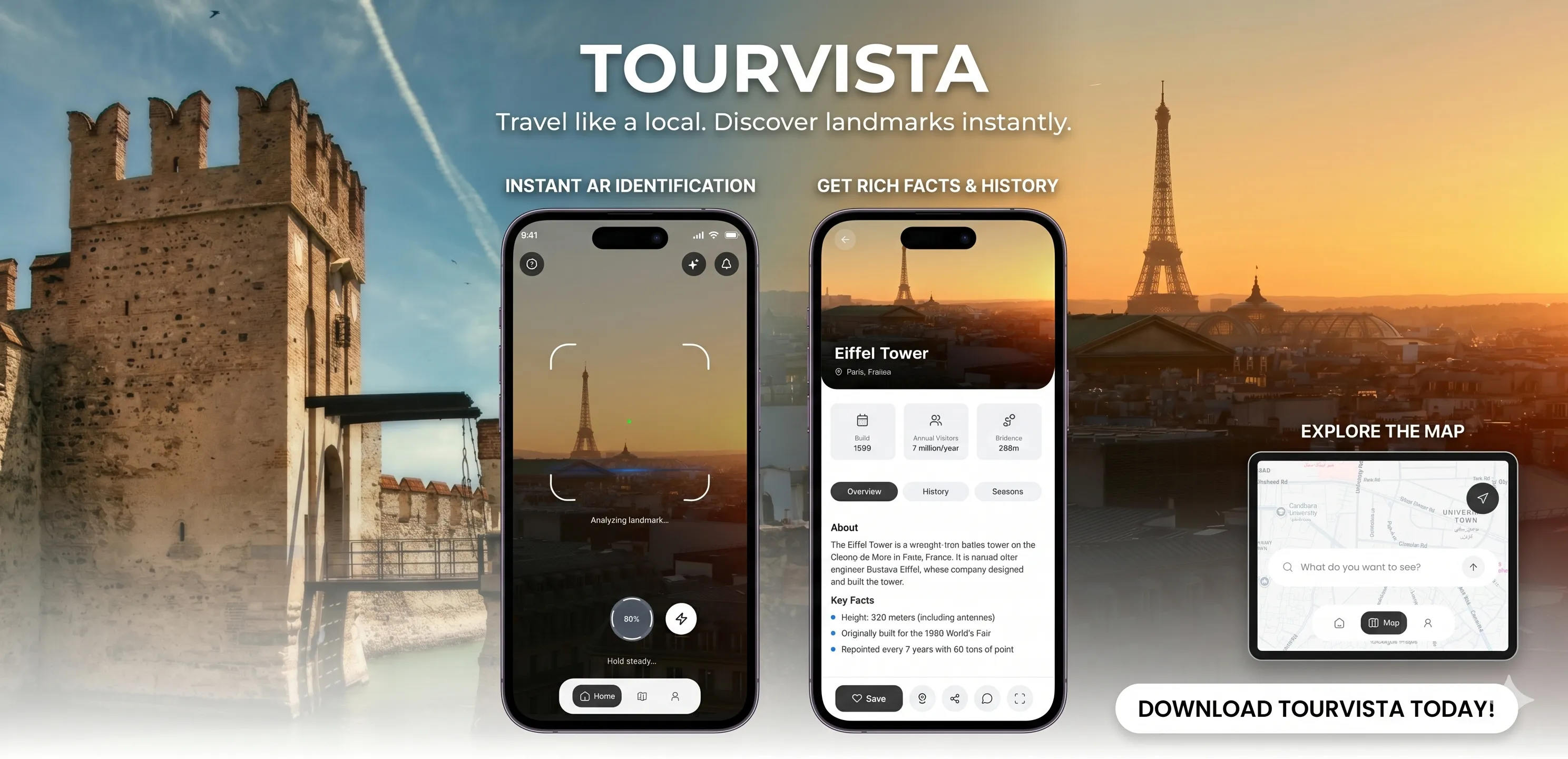 TourVista Mobile App Mockup